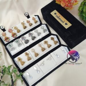 Set of 12 pair Earrings With Folding Jewellery box
