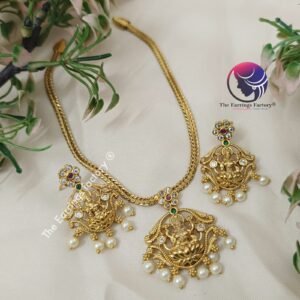 Trending Antique Lakshmi Stone Neckset with Earrings