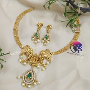 Trending Antique Lakshmi Stone Neckset with Earrings